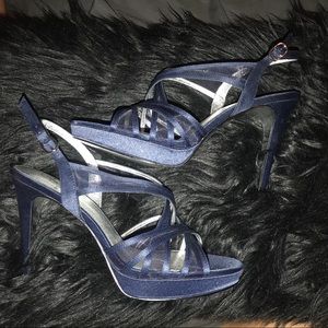 Navy blue high heels
